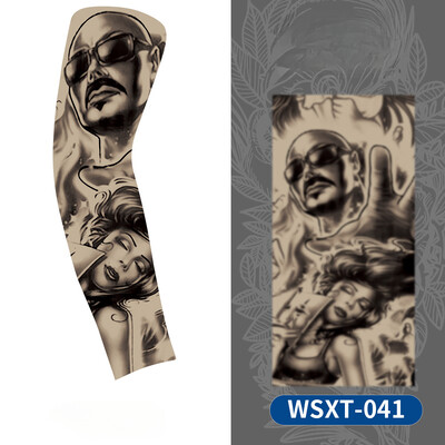 Нов нагревател за охлаждане на ръцете Унисекс Бързосъхнещ UV защита Ръкави за ръце на открито Колоездене Модни татуировки Слънцезащитен ръкав с печат