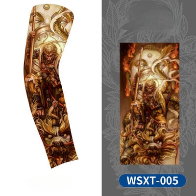 Нов нагревател за охлаждане на ръцете Унисекс Бързосъхнещ UV защита Ръкави за ръце на открито Колоездене Модни татуировки Слънцезащитен ръкав с печат