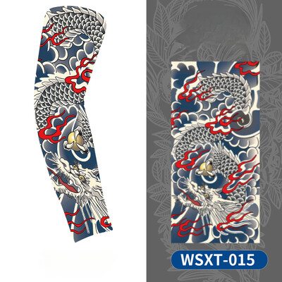 Нов нагревател за охлаждане на ръцете Унисекс Бързосъхнещ UV защита Ръкави за ръце на открито Колоездене Модни татуировки Слънцезащитен ръкав с печат