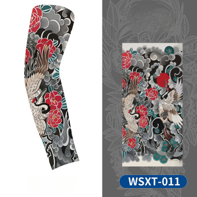 Нов нагревател за охлаждане на ръцете Унисекс Бързосъхнещ UV защита Ръкави за ръце на открито Колоездене Модни татуировки Слънцезащитен ръкав с печат