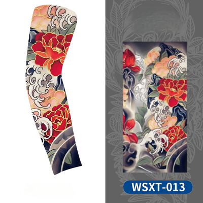 Нов нагревател за охлаждане на ръцете Унисекс Бързосъхнещ UV защита Ръкави за ръце на открито Колоездене Модни татуировки Слънцезащитен ръкав с печат