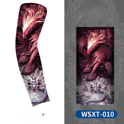 Нов нагревател за охлаждане на ръцете Унисекс Бързосъхнещ UV защита Ръкави за ръце на открито Колоездене Модни татуировки Слънцезащитен ръкав с печат