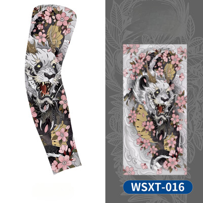 Нов нагревател за охлаждане на ръцете Унисекс Бързосъхнещ UV защита Ръкави за ръце на открито Колоездене Модни татуировки Слънцезащитен ръкав с печат