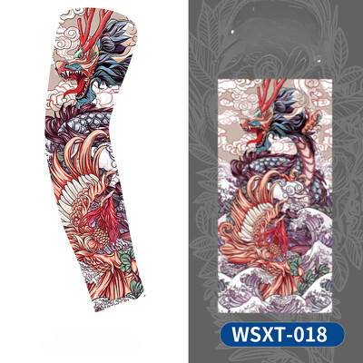 Нов нагревател за охлаждане на ръцете Унисекс Бързосъхнещ UV защита Ръкави за ръце на открито Колоездене Модни татуировки Слънцезащитен ръкав с печат