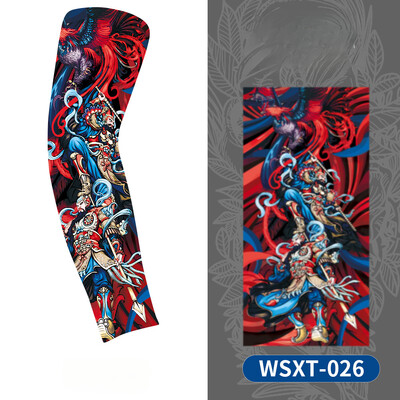 Нов нагревател за охлаждане на ръцете Унисекс Бързосъхнещ UV защита Ръкави за ръце на открито Колоездене Модни татуировки Слънцезащитен ръкав с печат