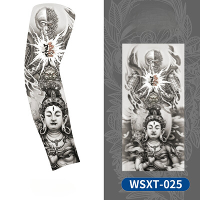 Нов нагревател за охлаждане на ръцете Унисекс Бързосъхнещ UV защита Ръкави за ръце на открито Колоездене Модни татуировки Слънцезащитен ръкав с печат