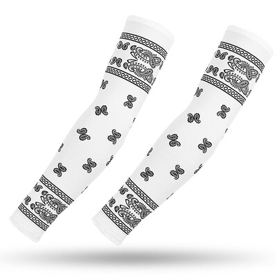 Спорт на открито Компресионен ръкав за ръце 2PCS Плюс размер Татуировка Ръкави Еластичен маншет Мъже Жени Колоездене Риболов Лед Копринено покритие за ръце