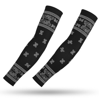 Спорт на открито Компресионен ръкав за ръце 2PCS Плюс размер Татуировка Ръкави Еластичен маншет Мъже Жени Колоездене Риболов Лед Копринено покритие за ръце