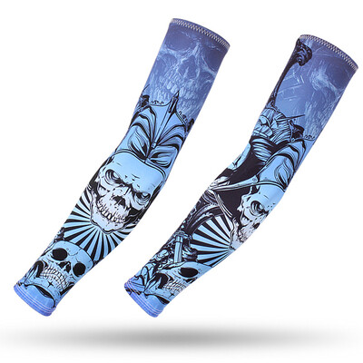 Спорт на открито Компресионен ръкав за ръце 2PCS Плюс размер Татуировка Ръкави Еластичен маншет Мъже Жени Колоездене Риболов Лед Копринено покритие за ръце