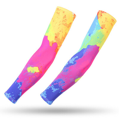 Спорт на открито Компресионен ръкав за ръце 2PCS Плюс размер Татуировка Ръкави Еластичен маншет Мъже Жени Колоездене Риболов Лед Копринено покритие за ръце