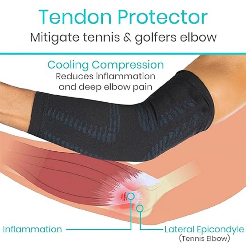 1Pcs Еластична налакътна скоба Цяла ръка Компресионен ръкав Жени Мъже Тенис лакът Поддръжка за тендинит Ръкав Обвивка на ръката Спорт
