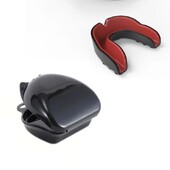 1бр Черен Червен Протектор за уста за професионални бойни спортове Футбол Баскетбол Бокс Тренировка Спортен протектор за уста