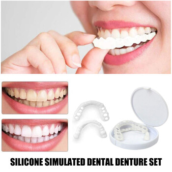 2 чифта Smile Whitening Teeth Snap Cap Грижа за протези Временни зъби Възвръщане на уверената усмивка Перфектни изкуствени зъби за мъже и жени