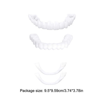 2 чифта Smile Whitening Teeth Snap Cap Грижа за протези Временни зъби Възвръщане на уверената усмивка Перфектни изкуствени зъби за мъже и жени