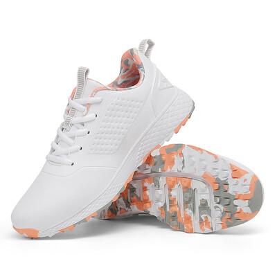 LiXingMing Дамски обувки за голф Розови професионални голфърски спортни маратонки Мъжки нехлъзгащи се без шипове голф трева Голф обувки за ходене