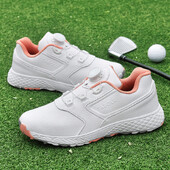 Дамски обувки за голф Водоустойчиви спортни маратонки за голф Голф Професионални нехлъзгащи се обувки за голф на открито Дамски бели розови обувки