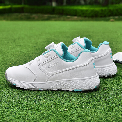 Дамски обувки за голф Водоустойчиви спортни маратонки за голф Голф Професионални нехлъзгащи се обувки за голф на открито Дамски бели розови обувки