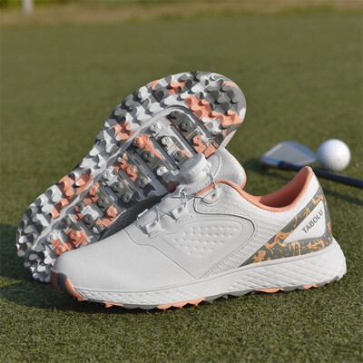 Golfo batai, moteriški, atsparūs vandeniui, laisvalaikio golfo žaidėjai, sportiniai sportbačiai, užrakto mygtukas, profesionalus golfas, neslystantis golfo lauko vaikščiojimo avalynė