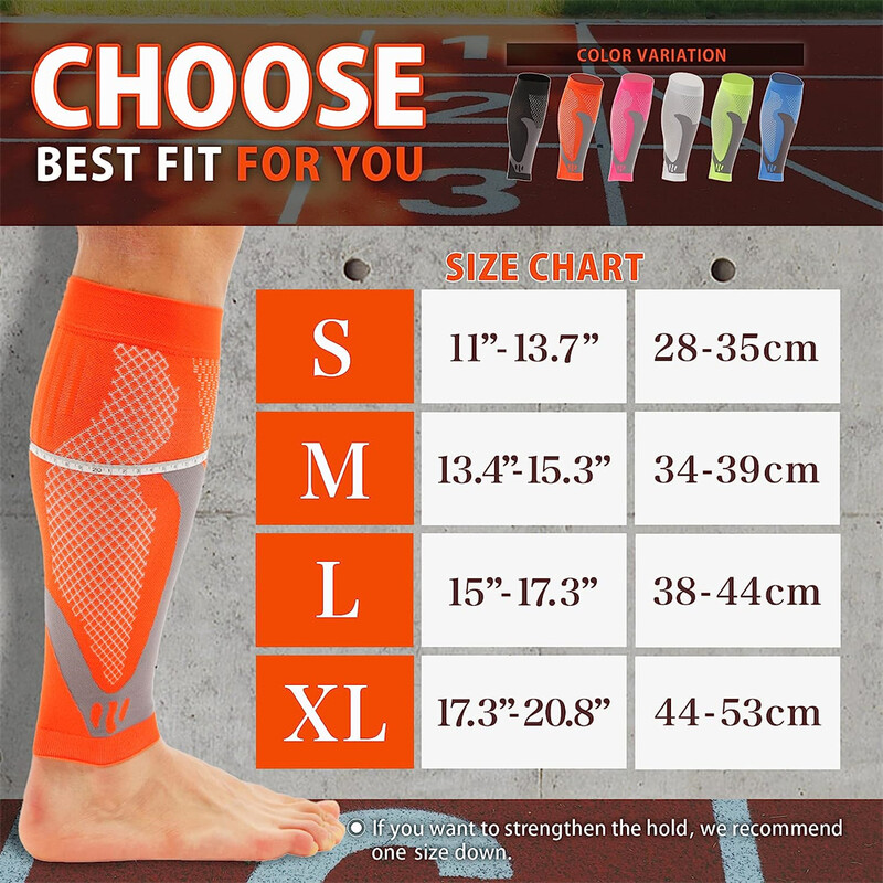 1 par kompresijskih rukava za potkoljenicu - čarape za podršku potkoljenici za ublažavanje grčeva u nogama, nogomet, trčanje, košarka, putovanja, posao, sport