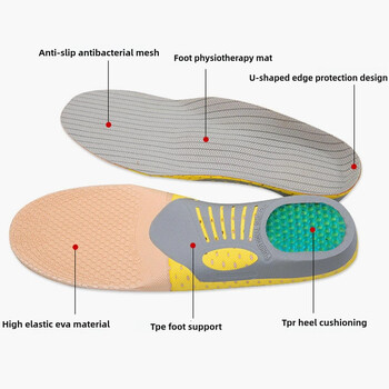 Ортопедична стелка Поддръжка на свода Плоско стъпало Ортопедични стелки за крака Улесняват натиска на движението на въздуха Амортизираща възглавница Подплатена стелка