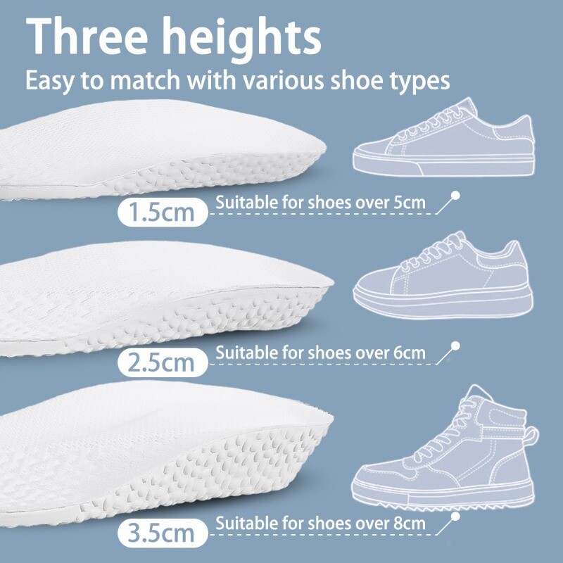1 pár EVA športových vložiek do topánok s tlmením nárazov na zvýšenie výšky chodidiel, ortopedické vložky do topánok, podpora klenby pre mužov a ženy