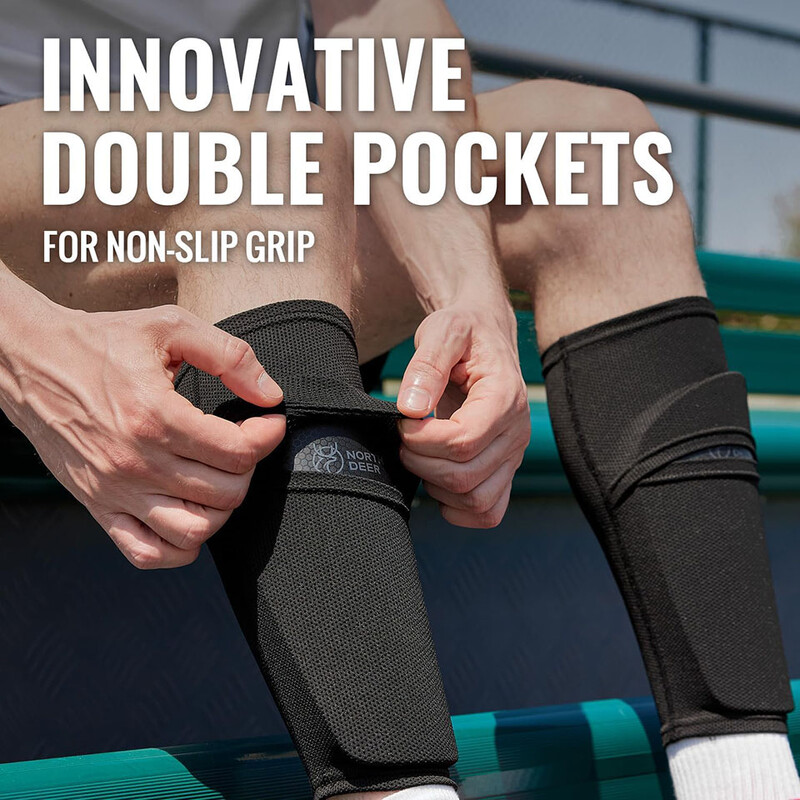 „Loogdeel“ futbolo blauzdų apsaugos rankovės, futbolo blauzdų įkloto laikiklis, apsauginis futbolo kojos blauzdų apsaugos dangtelis Minkštos blauzdos kojinės su kišene