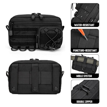 1000D Molle Admin Pouch EDC Organizer Hunting Bag Utility Tools Pouch Waist Bag Outdoor Fanny Pack for Hunting Climbing Cycling