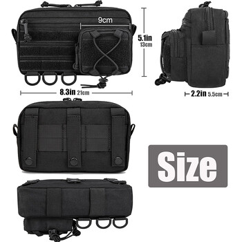 1000D EDC Pouch Molle Organizer Bag Multiple Pockets Utility Pouch Tool Storage case Θήκη τηλεφώνου Θήκη τηλεφώνου για υπαίθριο κυνήγι Fanny Pack