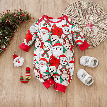 Christmas Baby Romper New Baby Cross Border Πρωτοχρονιάτικο Romper Βαμβακερό μακρυμάνικο πουλόβερ Χριστούγεννα