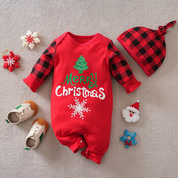 Christmas Baby Romper New Baby Cross Border Πρωτοχρονιάτικο Romper Βαμβακερό μακρυμάνικο πουλόβερ Χριστούγεννα