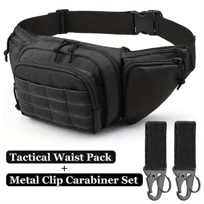 Āra daudzfunkcionālie rīki Taktiskie rīki Fanny Pack Tactical Neilon Webbed Alpīnisma sprādze Atslēgu piekariņš Sporta taktiskā soma