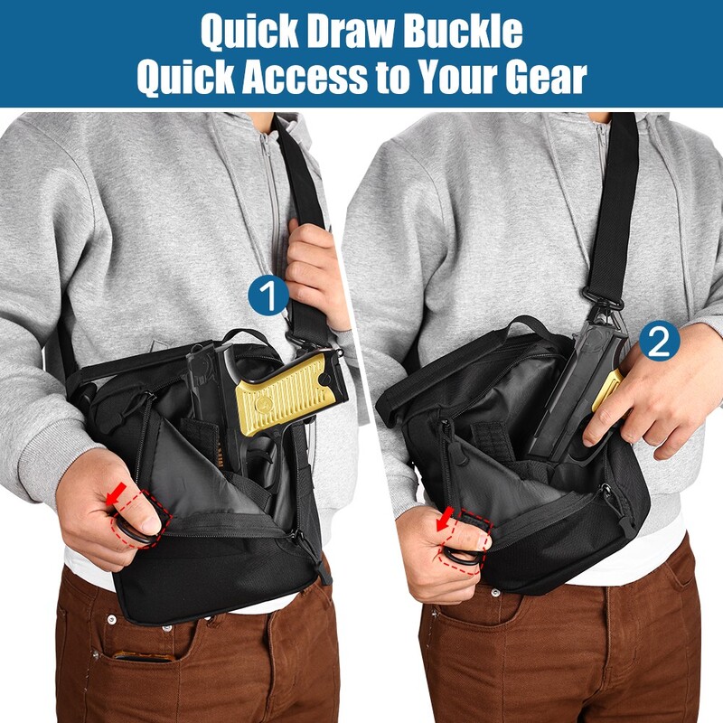 Vanjska torba za oružje Lovačka ležerna torba za rame s futrolom za pištolj Torba za prsni koš za skriveno nošenje pištolja ECD torbica za pohranu oružja