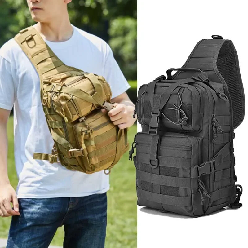 Muška ruksak Taktička jurišna torba Crossbody Sling Bag Vodootporna ruksak torba Vanjski planinarski paket za kampiranje Muške torbe za rame