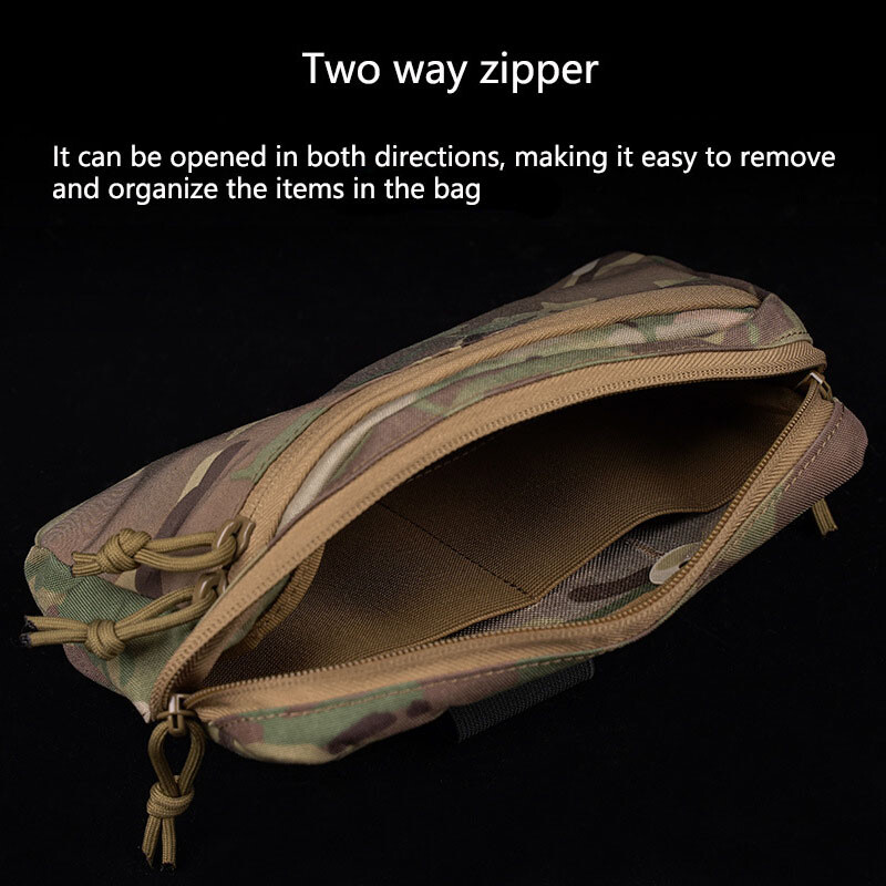 Lagana vodoravna GP torbica, taktička ekspanziona Molle torba za pohranu, dvosmjerni patentni zatvarač, ugrađeni fiksni prsten, torba za razne alate