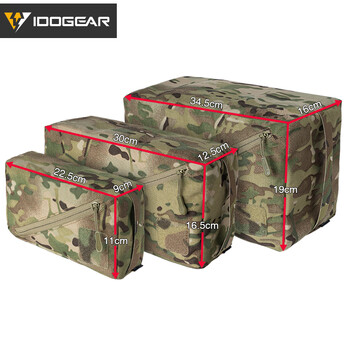 IDOGEAR Tactical Accessories Pouch 3PCS Zipper EDC Pouch Tool Camping Storage Bag High-capacity Camo MC 35101