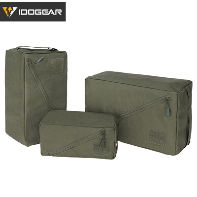 IDOGEAR Tactical Accessories Pouch 3PCS Zipper EDC Pouch Tool Camping Storage Bag High-capacity Camo MC 35101