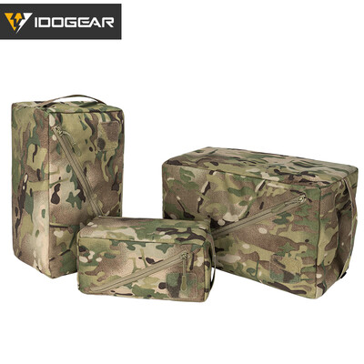 IDOGEAR Tactical Accessories Pouch 3PCS Zipper EDC Pouch Tool Camping Storage Bag High-capacity Camo MC 35101