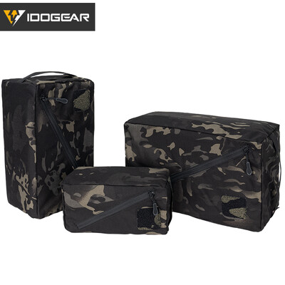 IDOGEAR Tactical Accessories Pouch 3PCS Zipper EDC Pouch Tool Camping Storage Bag High-capacity Camo MC 35101