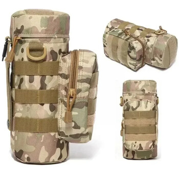 Тактическа чанта Molle Bottle Holder Bag Hydration Carrier Kettle Pouch с каишка Побира се до 32 унции. За пешеходен риболов