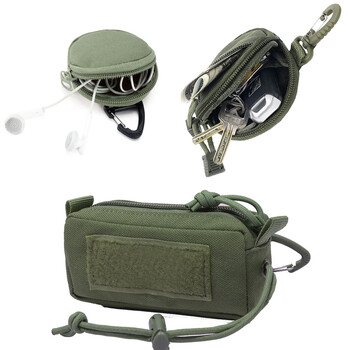 1000D Tactical EDC Pouch Molle Wallet Bag Портативен ключ Портмоне за монети Waist Fanny Pack Чанта за слушалки Мини ключодържател Пауч Hunting