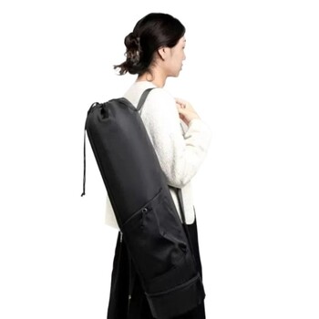 Τσάντα Yoga Backpack Μεγάλης χωρητικότητας Αδιάβροχη ρυθμιζόμενη λουριά ώμου Αναπνέουσα αθλητική τσάντα φορητή μαύρη γυμναστική