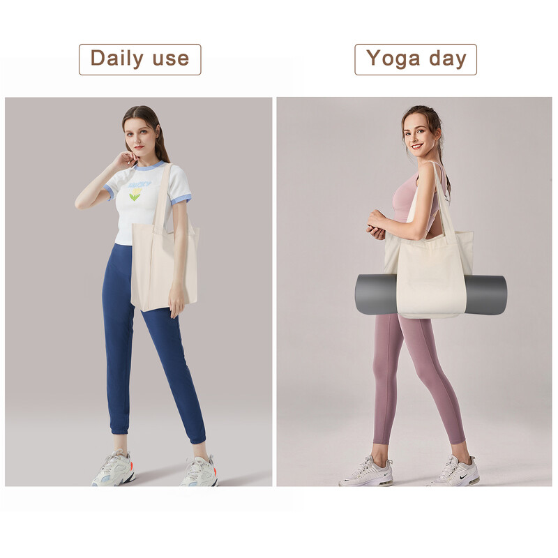 Taška na podložku na jogu, veľkokapacitná, umývateľná, skladacia, ľahká, puzdro na podložku na pilates, odolná plátenná taška na prenášanie do fitness a tanečnej posilňovne