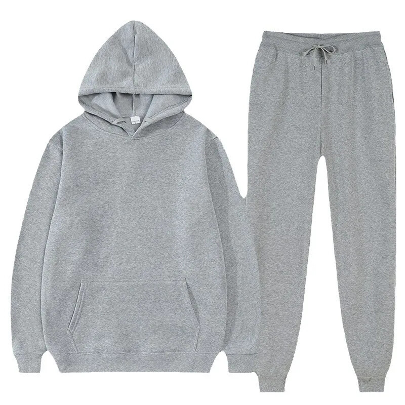 Muška modna jednobojna majica s puloverom Komplet hlača od 2 dijela Sportsko odijelo Across Borders Ležerna majica s kapuljačom