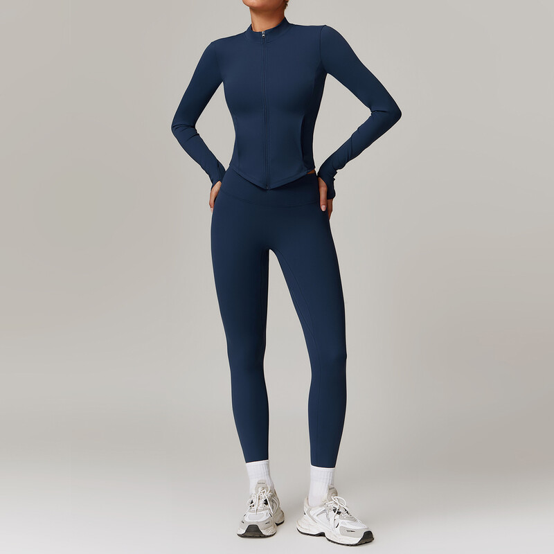 2PCS Yoga odijelo Ženski komplet za teretanu Sportski komplet Ženska trenirka Sportska odjeća za trčanje Sportska odjeća Ženska sportska majica dugih rukava Odjeća za jogu