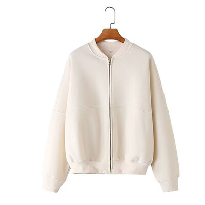 TRAFZA Дамски суитчър от 2 части в ретро цвят с цип бомбър + широк дамски костюм с кадифени панталони с висока талия