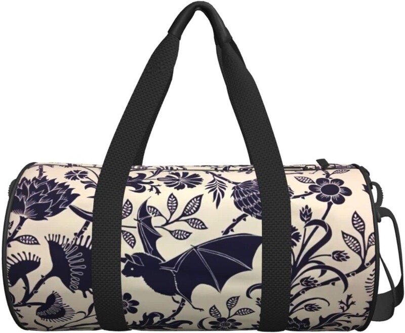 Geantă de sport pentru sală de gimnastică cu flori de liliac de Halloween pentru bărbați, femei, weekend, antrenament, antrenament, geantă de mână rezistentă la apă