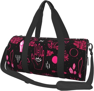 Спортна чанта за фитнес за мъже, жени, череп, котка, луна, готически дизайн, чанта за пътуване, чанта за тренировки, здрава раница, кръгла чанта за йога