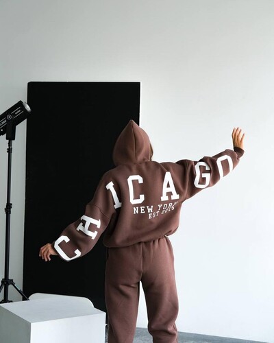 Modni set ženskih trenerki s printom slova Jesen Zima Hoodies i hlače visokog struka Ležerni široki jednobojni sportski dvodijelni set 2024.