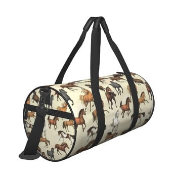 Sunset Horse Gym Bag Cool Animal Print Спортни чанти за пътуване Мъжки дизайн Голяма ретро чанта за фитнес Уикенд чанти