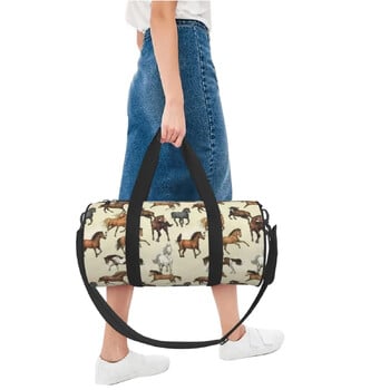 Sunset Horse Gym Bag Cool Animal Print Спортни чанти за пътуване Мъжки дизайн Голяма ретро чанта за фитнес Уикенд чанти